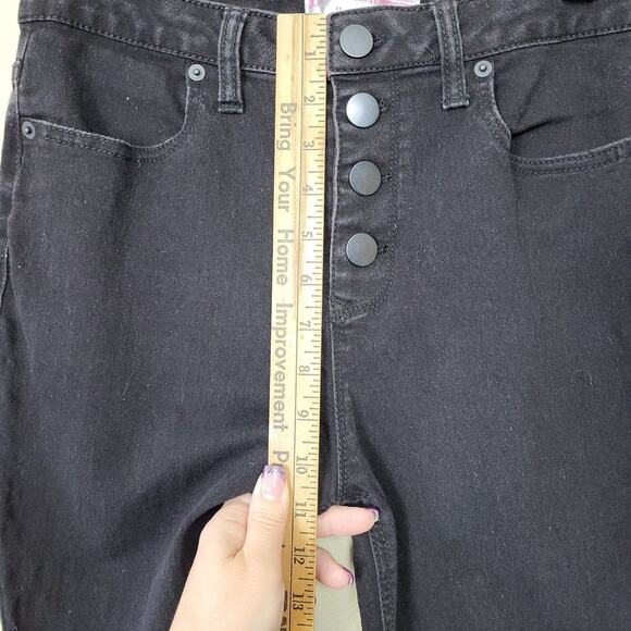 No Boundaries Womens Black Dark Wash High Rise Denim Skinny Jeans Size 11 - Picture 7 of 9